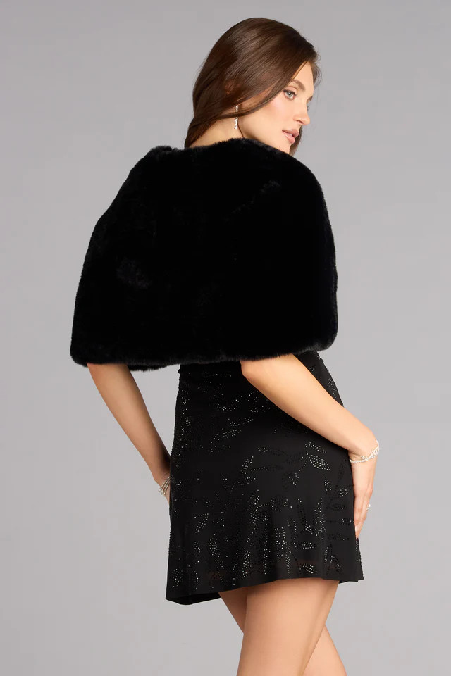 Luxe Arrival Faux Fur Cape Bolero | Windsor Stores