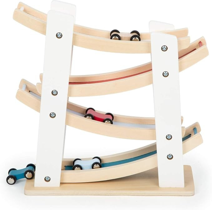 small foot wooden toys Car Ramp Racing Playset Designed for Children Aged 18+ Months, Multi | Amazon (US)