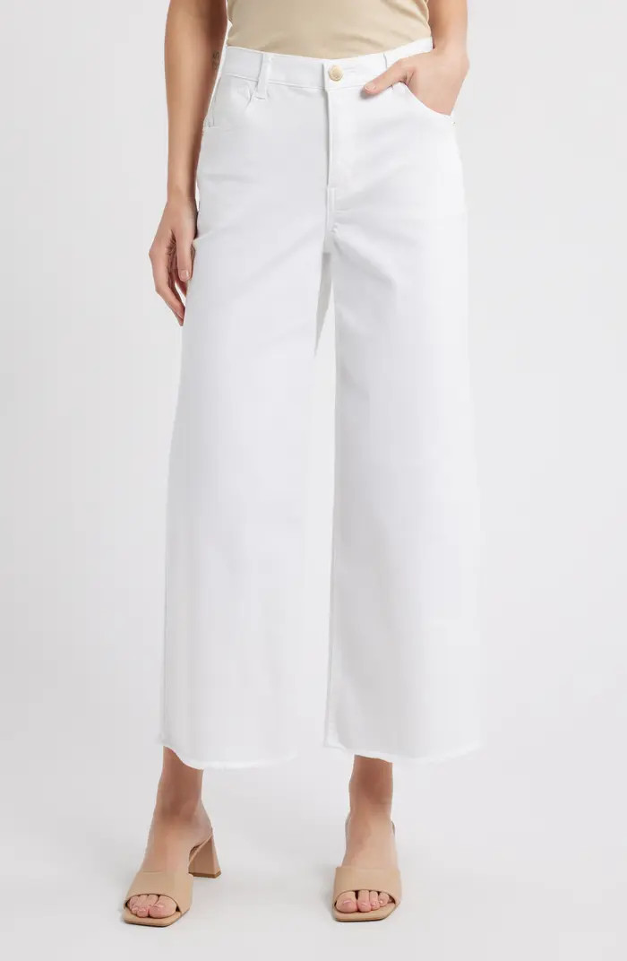 Wyatt 'Ab'Solution Skyrise Frayed High Waist Ankle Wide Leg Jeans | Nordstrom