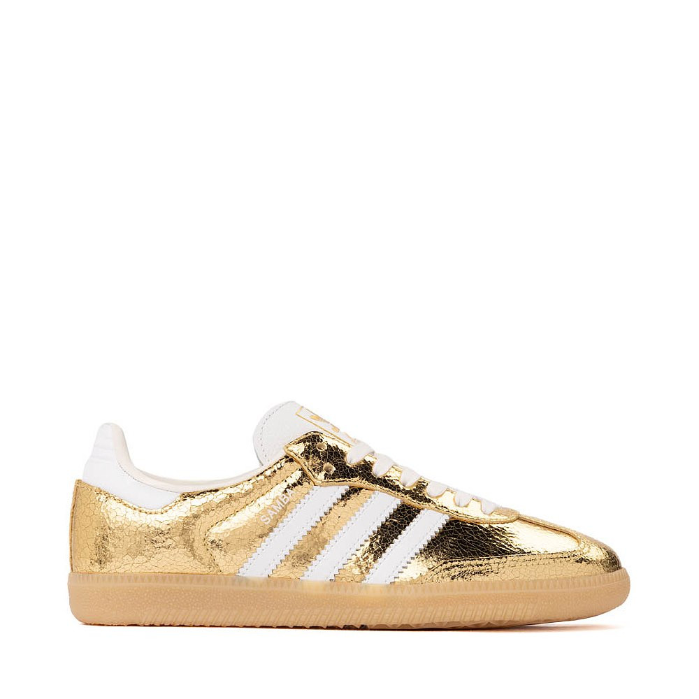 Womens adidas Samba OG Athletic Shoe - Gold Metallic / White / Core White | Journeys