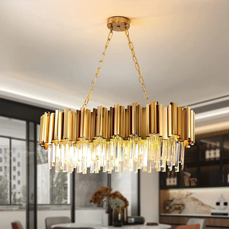 Modern Crystal Chandelier Lighting 8 Lights Pendant Lights Fixture Island Chandeliers Ceiling Din... | Wayfair North America