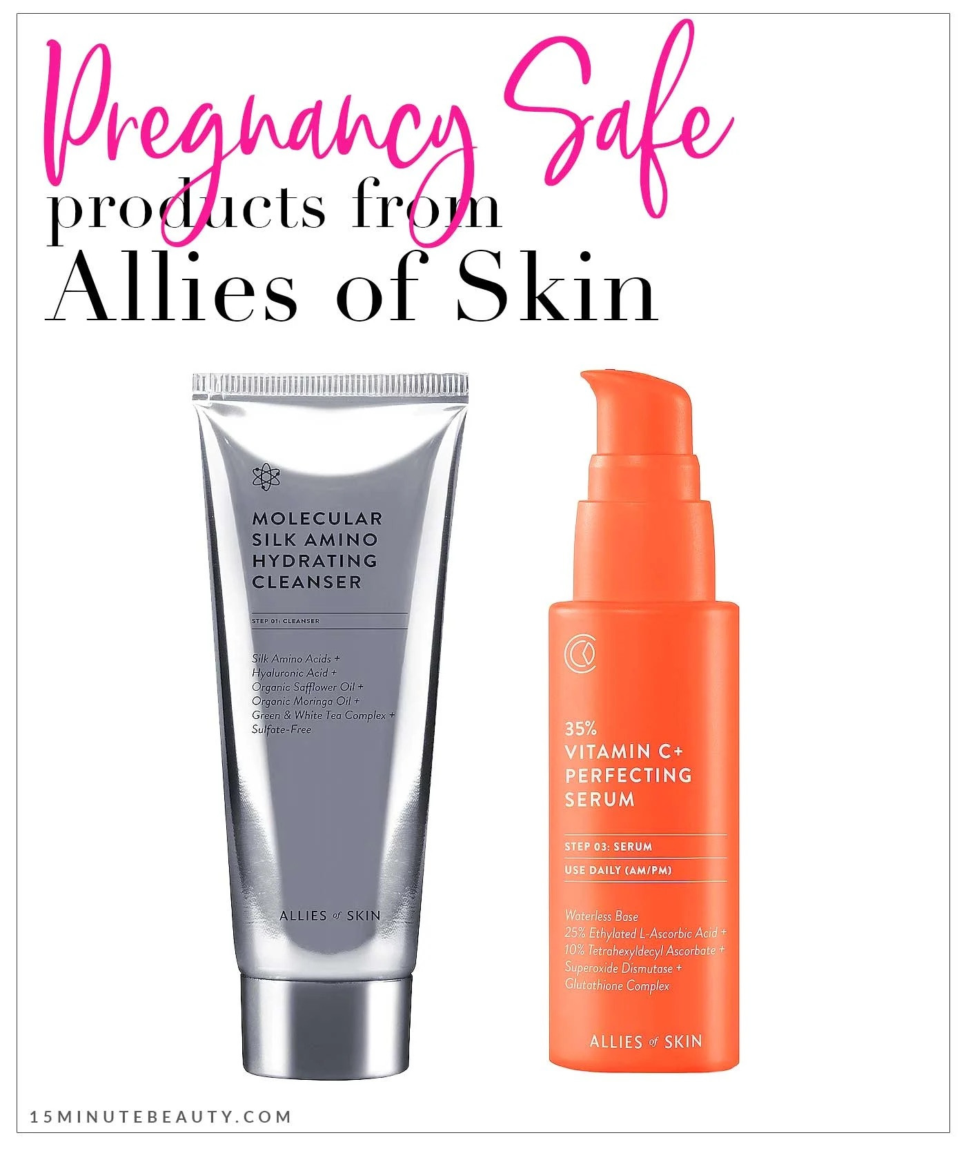 These Allies of Skin picks are pregnancy-safe, pediatrician-approved, and super effective — especially if you’re dealing with dullness or dehydration. I’ve reviewed both on 15 Minute Beauty and love that they pack a punch without using ingredients that aren’t safe during pregnancy. The Vitamin C+ Perfecting Serum gives serious glow, and the Molecular Silk Cleanser is gentle but never drying.
#PregnancySafeSkincare #PediatricianApproved #AlliesOfSkin #15MinuteBeauty #CleanBeauty #OBApproved 
15minutebeauty.com 

 

#LTKBeauty #LTKBeauty #LTKBaby #LTKBump