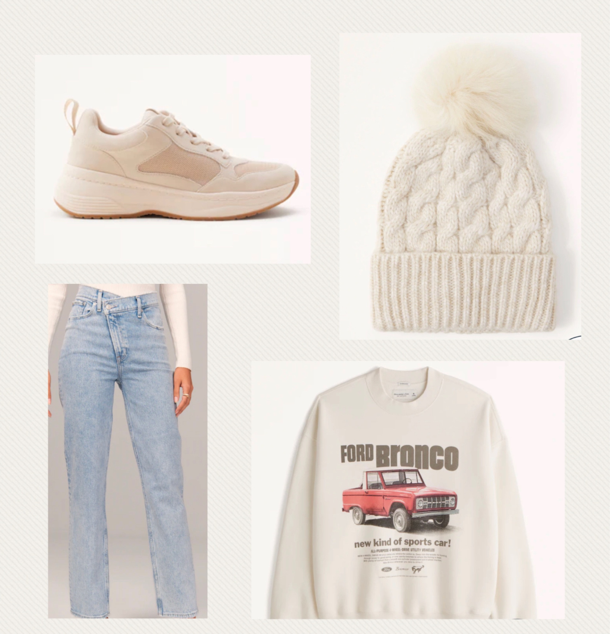 Such a cute outfit from Abercrombie use code AFLTK for 25% off🤩

Graphic crew sweatshirt
Ultra high rise 90s jeans 
Cable-knit Pom beanie
Lace up dad sneakers
Abercrombie & Fitch



#LTKHoliday #LTKxAF #LTKGiftGuide