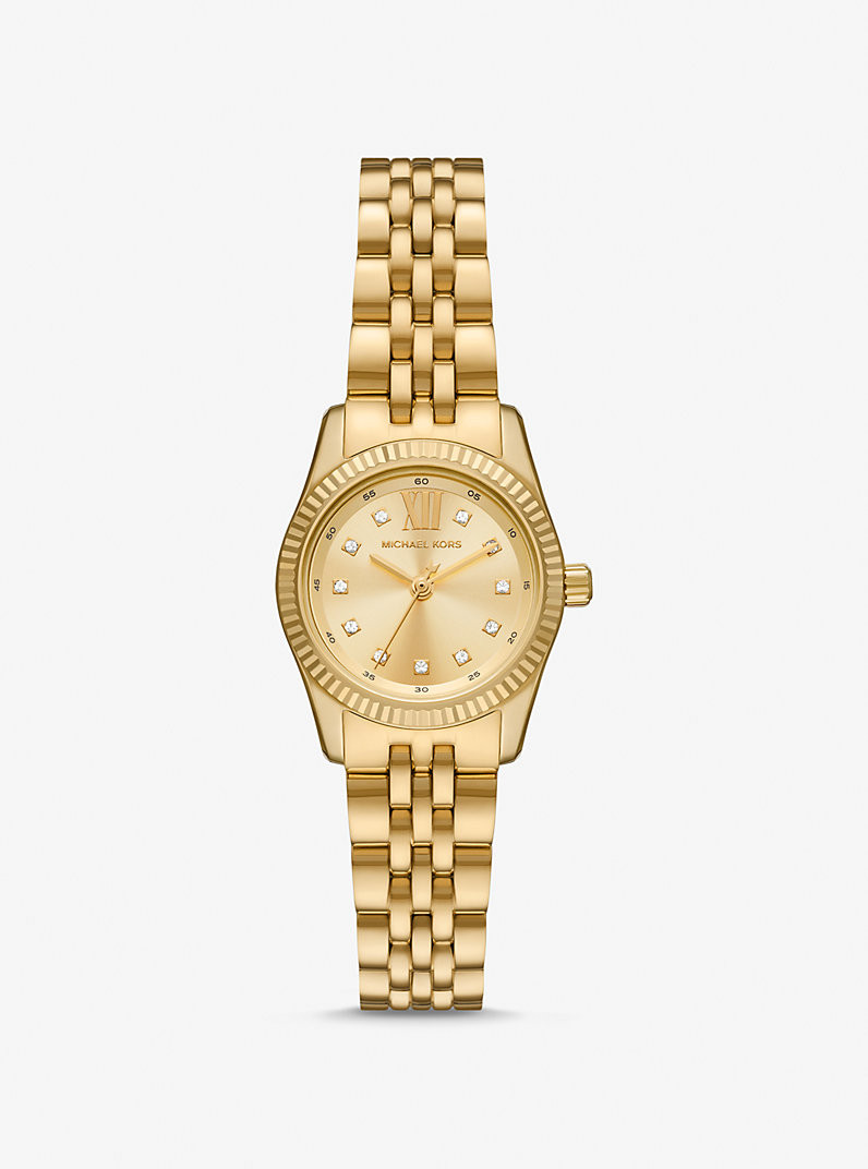 Petite Lexington Pavé Gold-Tone Watch | Michael Kors US