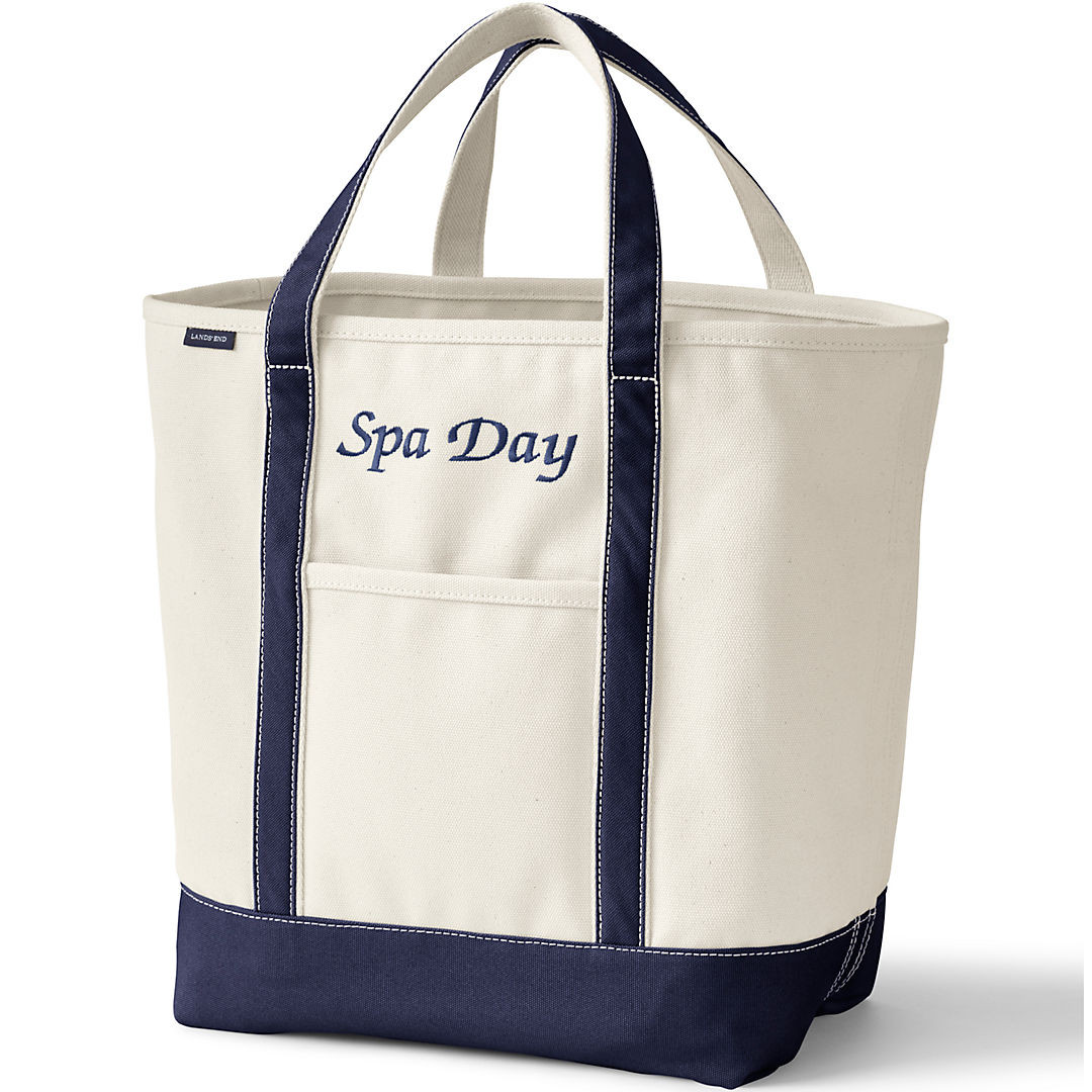 Large Natural 5 Pocket Open Top Canvas Tote Bag | Lands' End (US)