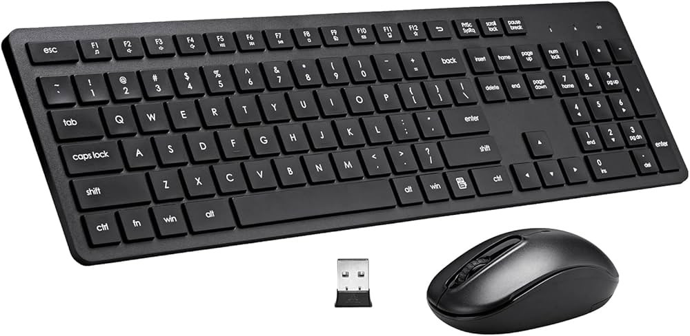 Wireless Keyboard and Mouse Combo, 2.4G Silent Cordless Keyboard Mouse Combo for Windows Chrome L... | Amazon (US)