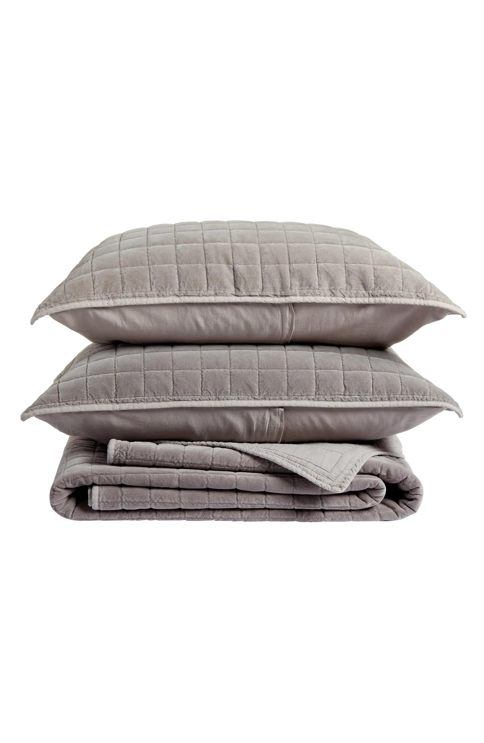 Velveteen Grid Quilt & Sham Set | Nordstrom Rack
