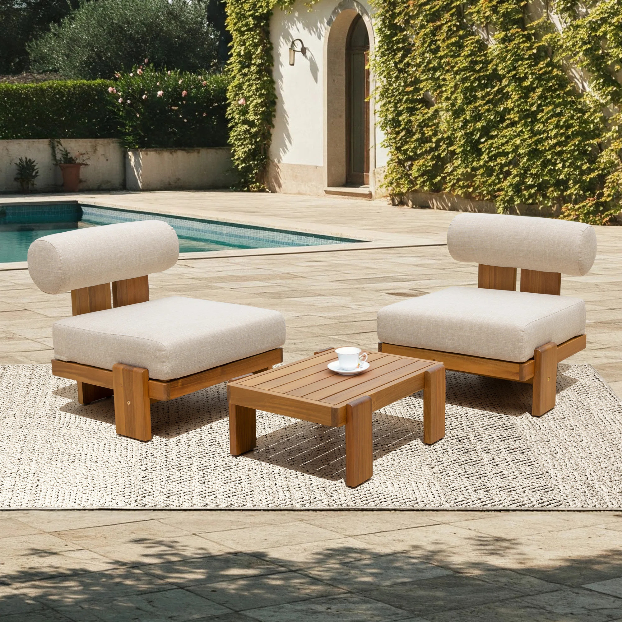 Ebern Designs Aurora Premium Patio Conversation Set, Outdoor Furniture Set for Garden, Balcony & ... | Wayfair North America