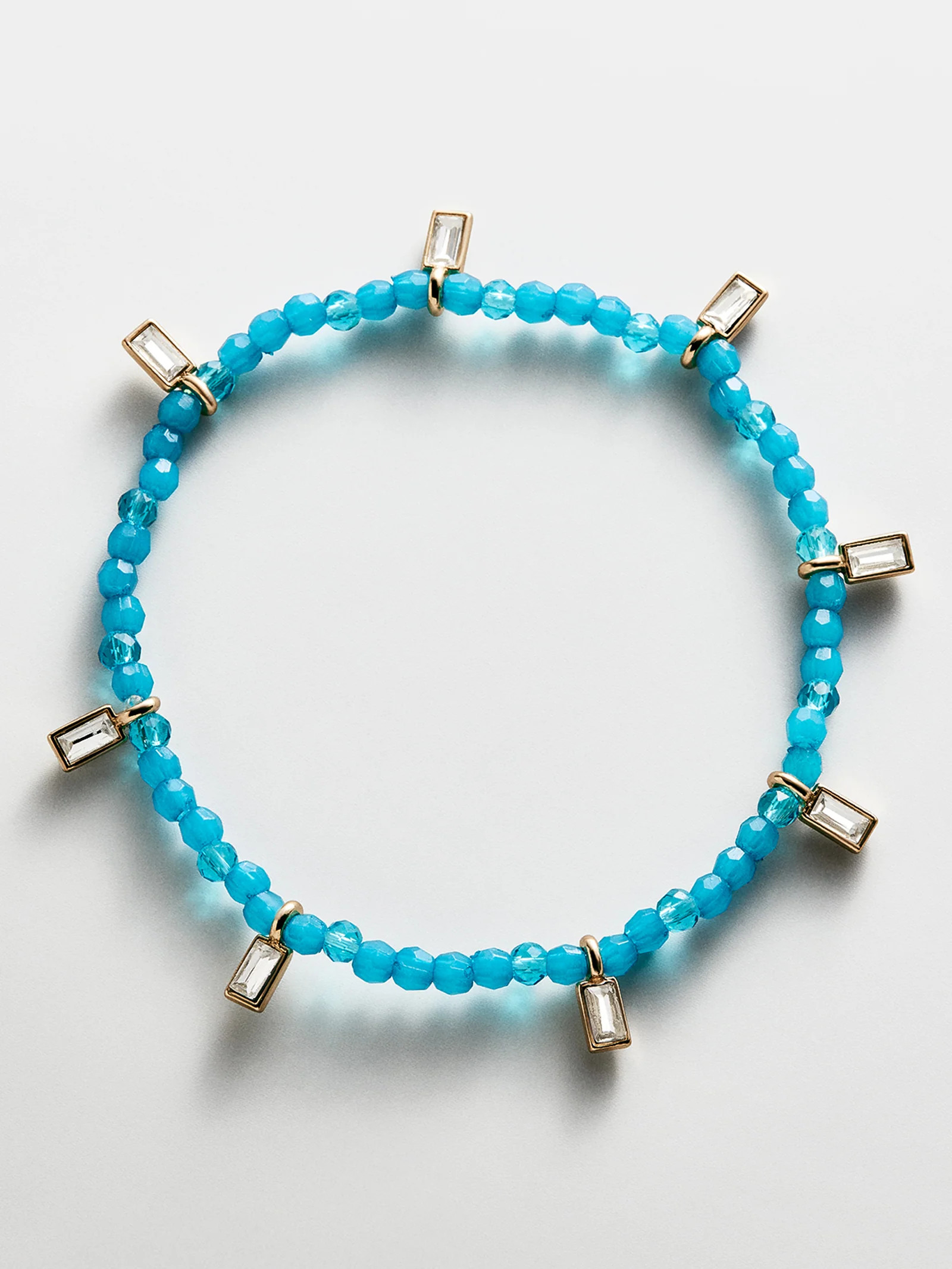 Crystal Beaded Bracelet - Aqua | BaubleBar