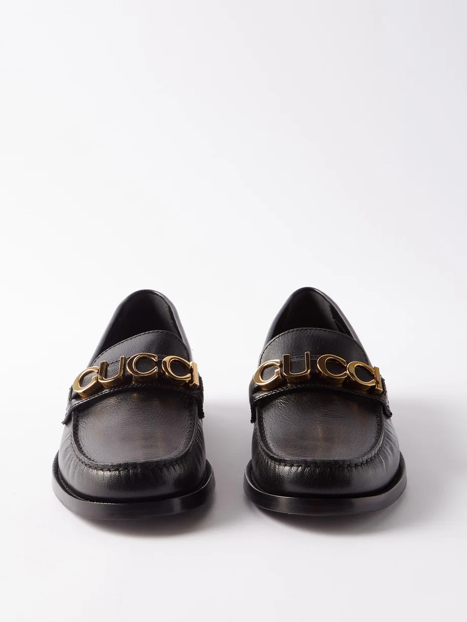 Logo-plaque leather loafers | Gucci | Matches (US)
