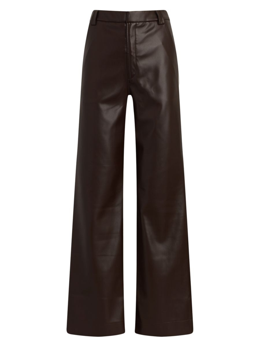 The Mia Faux Leather Straight-Leg Jeans | Saks Fifth Avenue