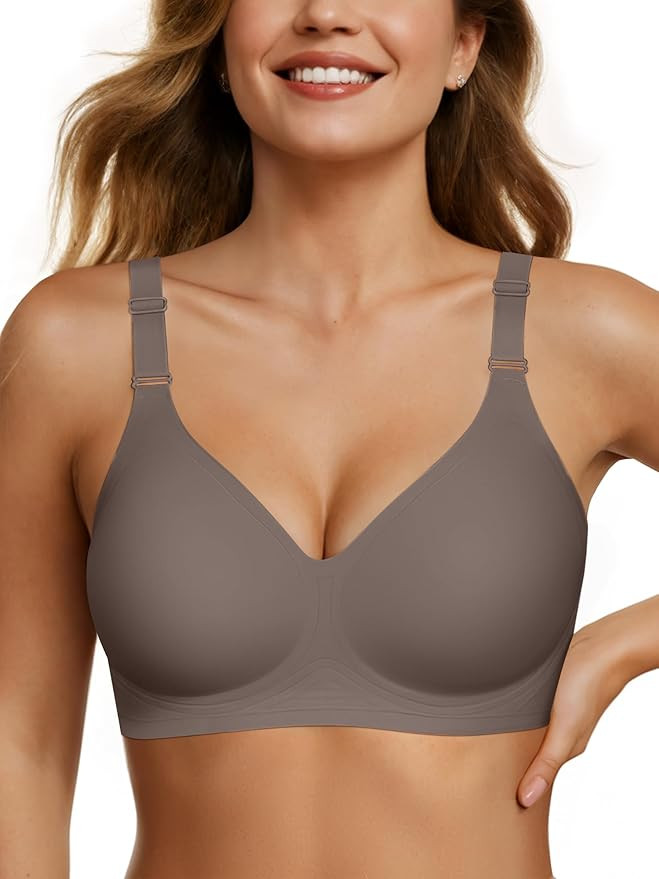 OEAK Womens Seamless Bras Comfortable Bra No Underwire Full Support Bralette Push Up Plus Size V ... | Amazon (US)