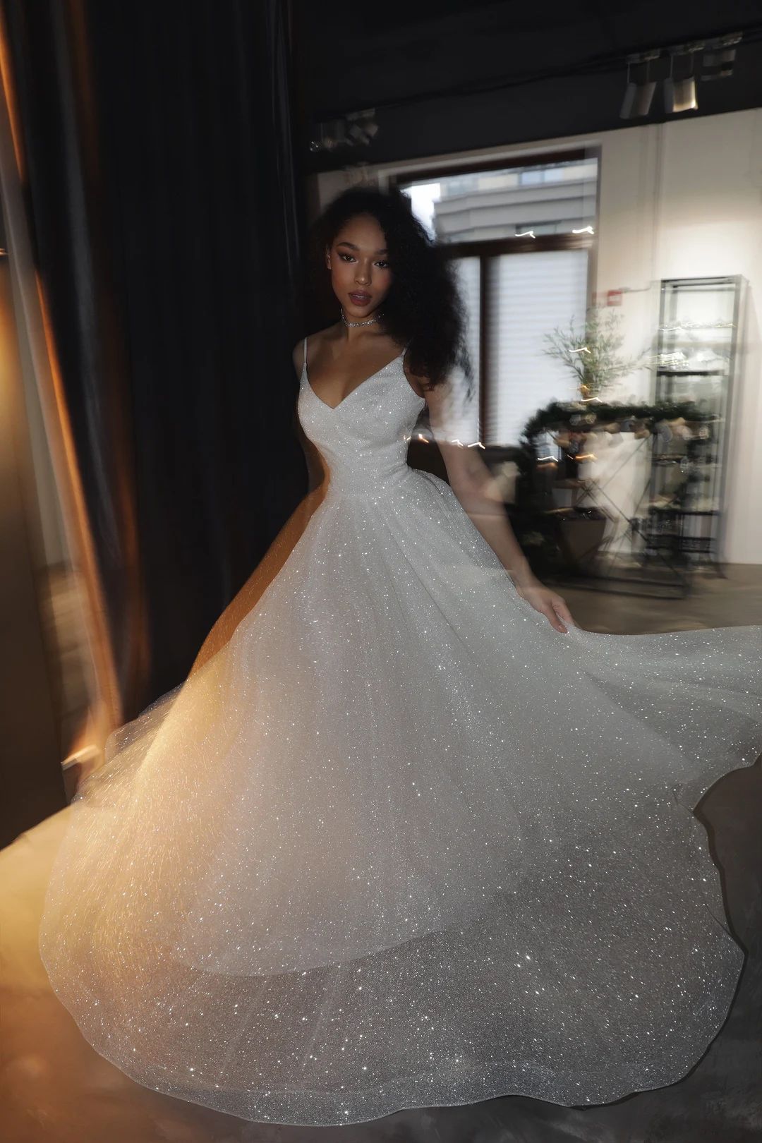 Sparkle Wedding Dress Heist. Aline Wedding Dress. Spaghetti - Etsy | Etsy (US)