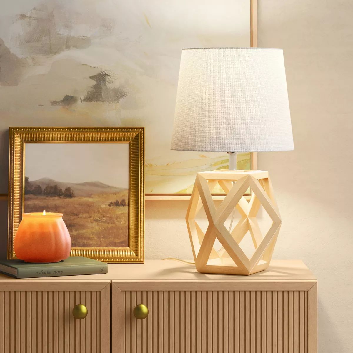 Small Geo Table Lamp Brown (Includes LED Light Bulb) - Threshold™ | Target