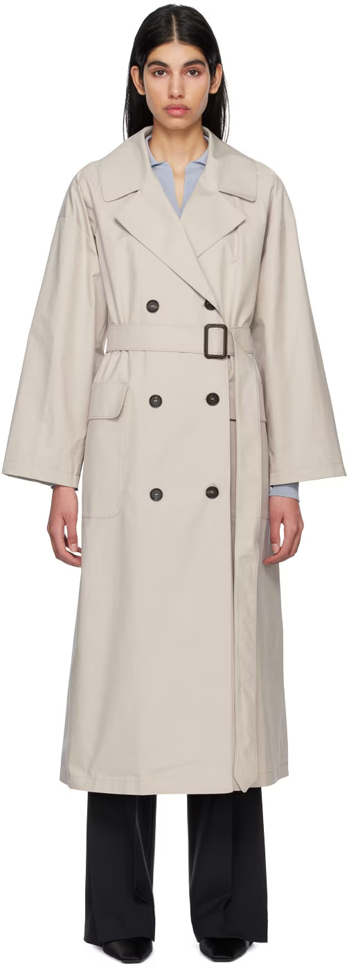 Beige Atrench Trench Coat | SSENSE