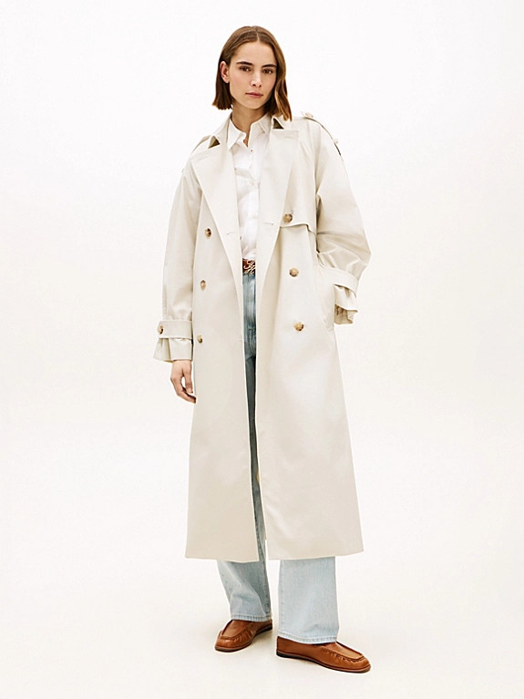 Water Repellent Twill Oversized Trench Coat | Tommy Hilfiger UK