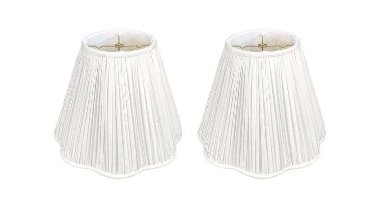 Royal Designs, Inc. Bottom Scallop Gather Pleat Basic Lamp Shade, White, 8 x 16 x 13, BSO-754-16W... | Etsy (US)