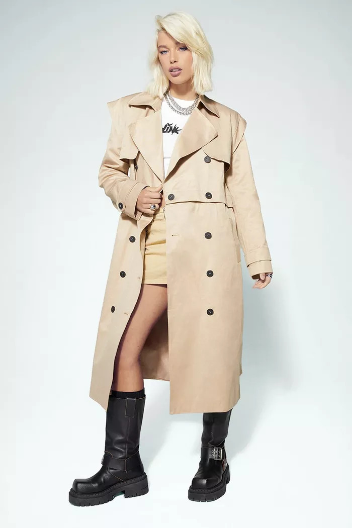 Kourtney Kardashian Barker Multiway Trench Coat | Boohoo.com (UK & IE)