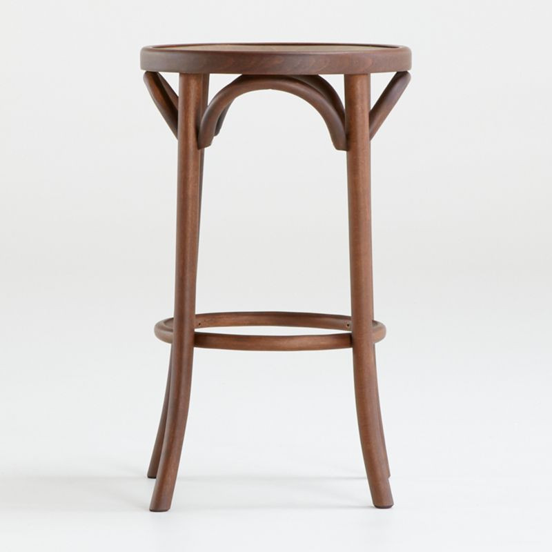 Vienna Walnut Backless Counter Stool + Reviews | Crate and Barrel | Crate & Barrel