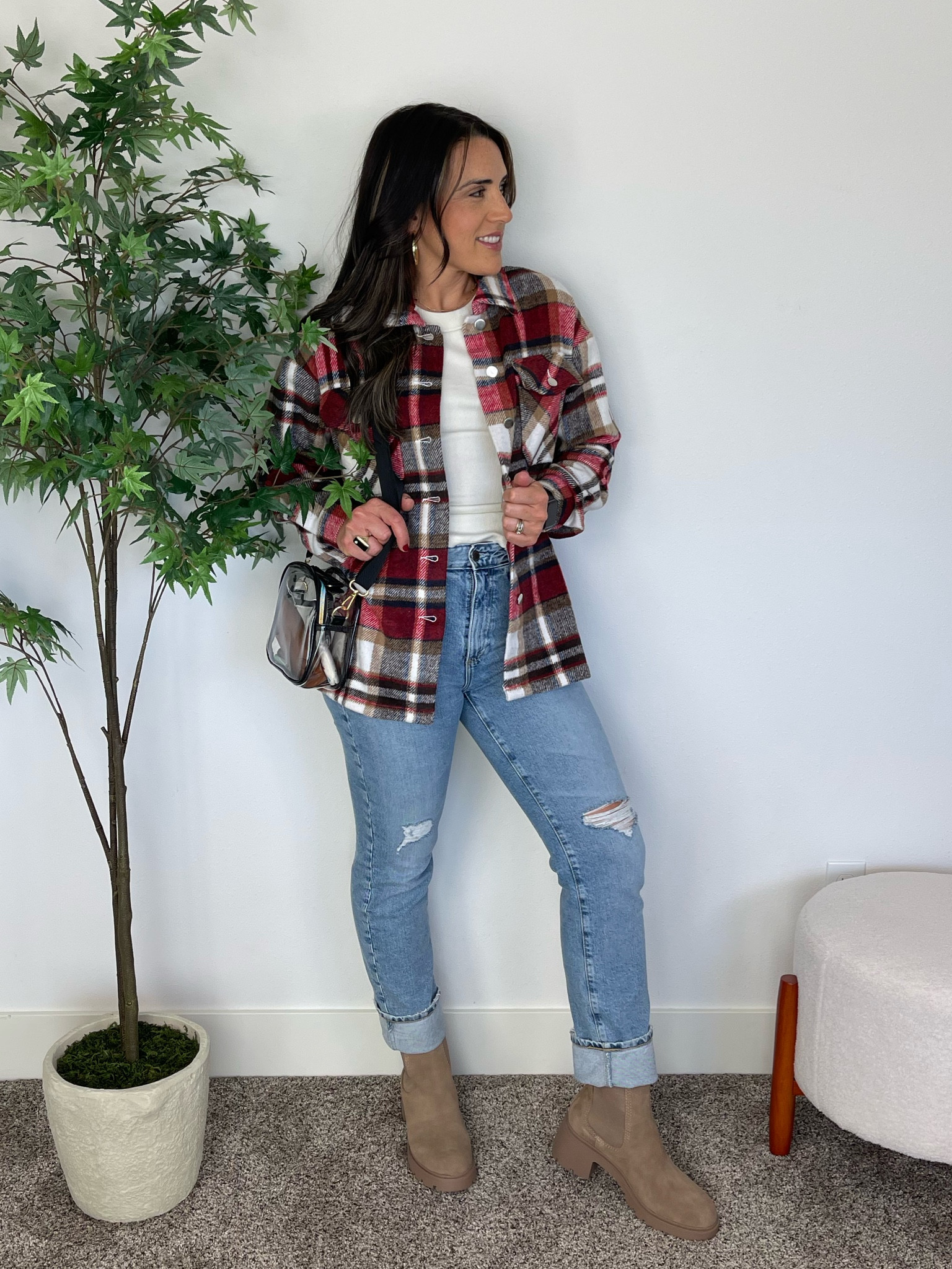 Game day outfit idea | what to wear on game day | football season | college football Saturday | style on game day | coordinate with your team’s colors! | affordable style | Amazon fashion | Chelsea boots | shacket | plaid flannel 

Tank fits true to size. 
Shacket fits true to size
Sized up .5 in boots
Jeans are sold out linked similar styles 

#LTKstyletip #LTKBacktoSchool #LTKSeasonal