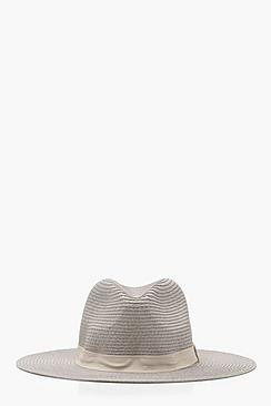 Jess Plain Band Straw Fedora Hat | Boohoo.com (US & CA)