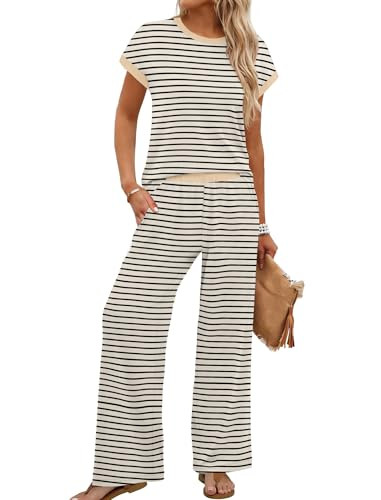 Amazon.com: 2 Piece Lounge Sets for Women Summer Spring Beach Vacation Clothes Business Casual Tr... | Amazon (US)