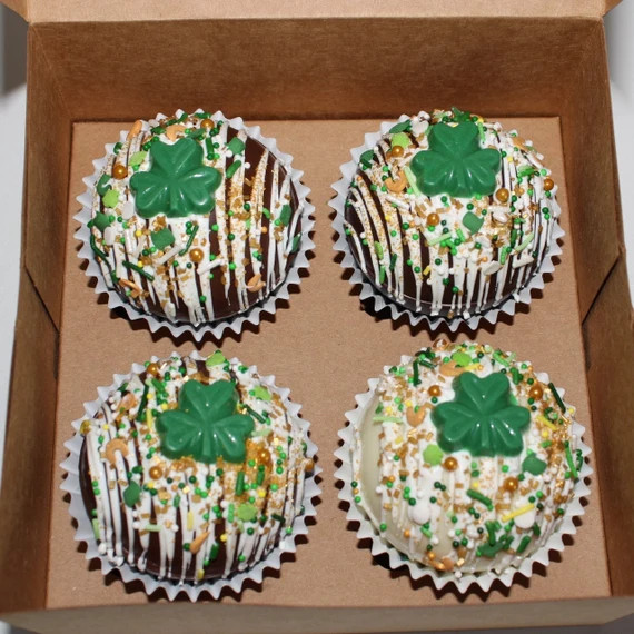 St Patrick's Day Hot Chocolate Bombs. Feeling Lucky Chocolate Bombs, Clovers Hot Chocolate Bombs,... | Etsy (US)
