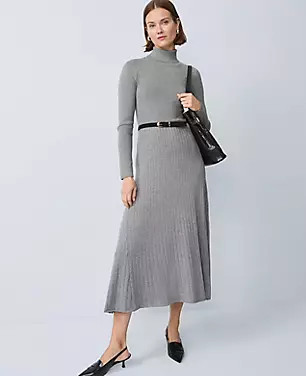 Ribbed Turtleneck Sweater Dress | Ann Taylor