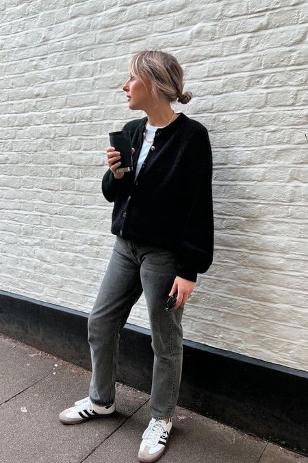 Everyday style 

Black cardigan
Sezane cardigan
Grey jeans
Adidas sambas
White tee
Gold chain 

#LTKstyletip #LTKfindsunder50 #LTKmidsize