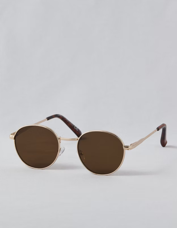 AEO Gold Round Sunglasses | American Eagle Outfitters (US & CA)