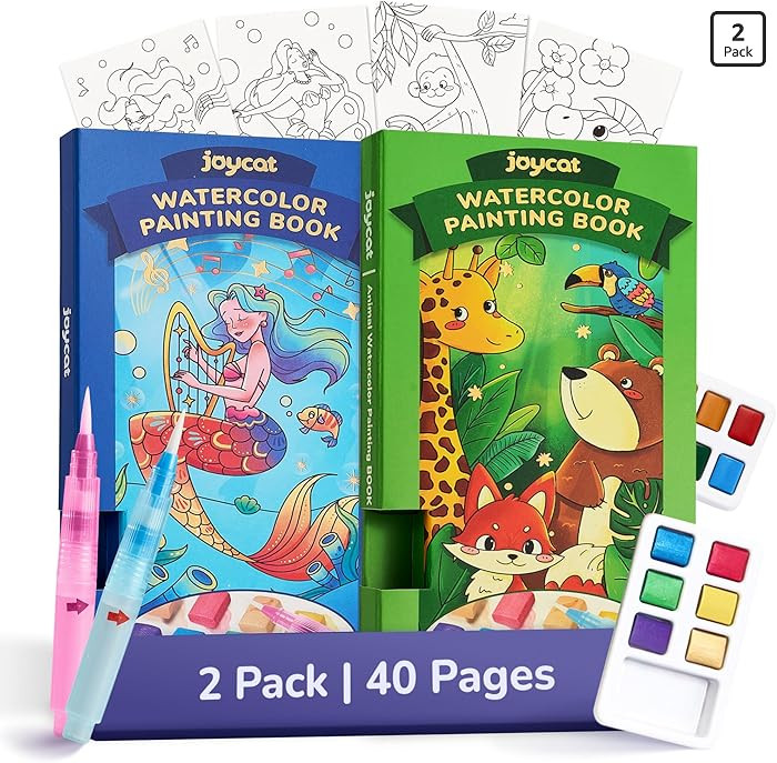 JoyCat 2 Pack Pocket Paint with Water Coloring Books for Kids, Art & Craft Activity Toy Set, Crea... | Amazon (US)