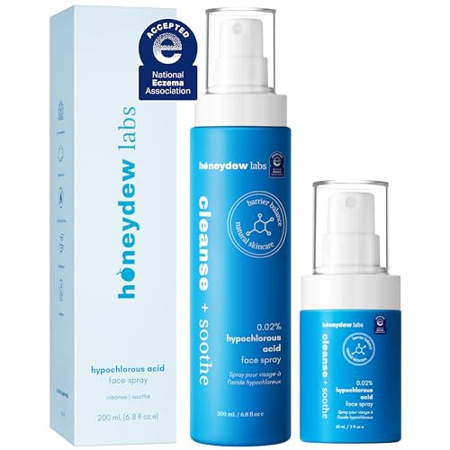 Hypochlorous Acid Spray – Dermatologist Tested HOCl Facial Cleanser for Sensitive, Acne-Prone & Irritated Skin Soothes Redness, Eczema, Rashes & Itching – Skin Repair Spray, 2oz + 6.8oz, Honeydew Labs | Amazon (US)
