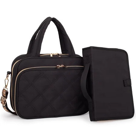 Bible Cover for Women, 2 Layers, Large Bible Carrying Case with Handles Shoulder Strap, Soft Puffy Quilted Bible Bag with Book Cover Organizer, Bible Tote for Church Study Supplies Accessories | Walmart (US)