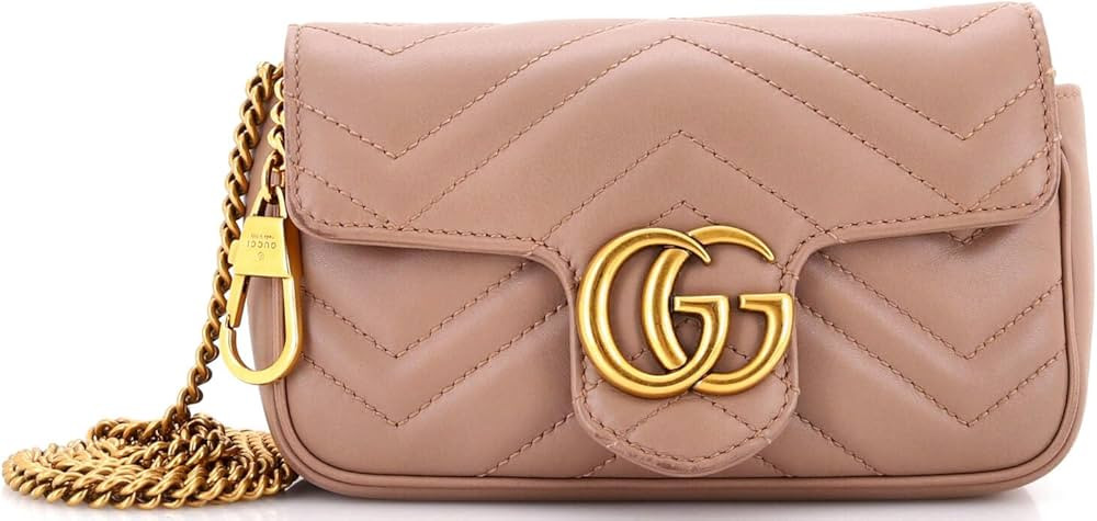 Amazon.com: Gucci, Pre-Loved GG Marmont Flap Bag Matelasse Leather Super Mini, Neutral : Amazon L... | Amazon (US)