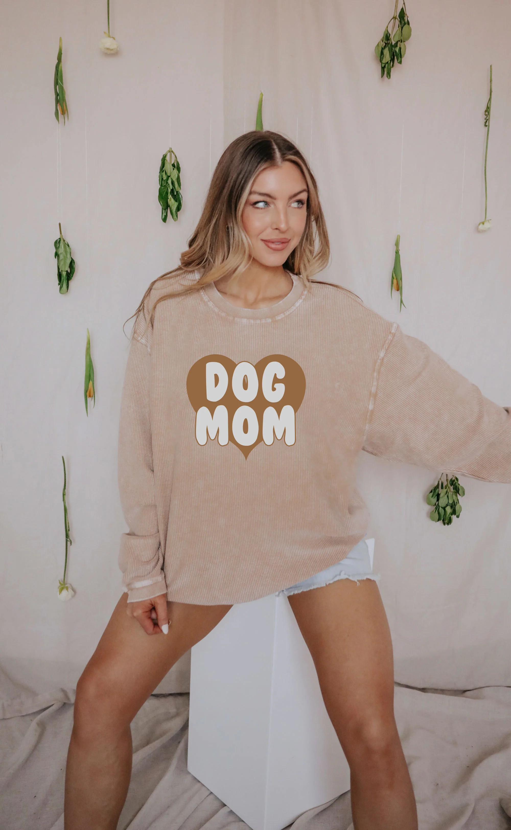 friday + saturday: dog mom corded sweatshirt | RIFFRAFF