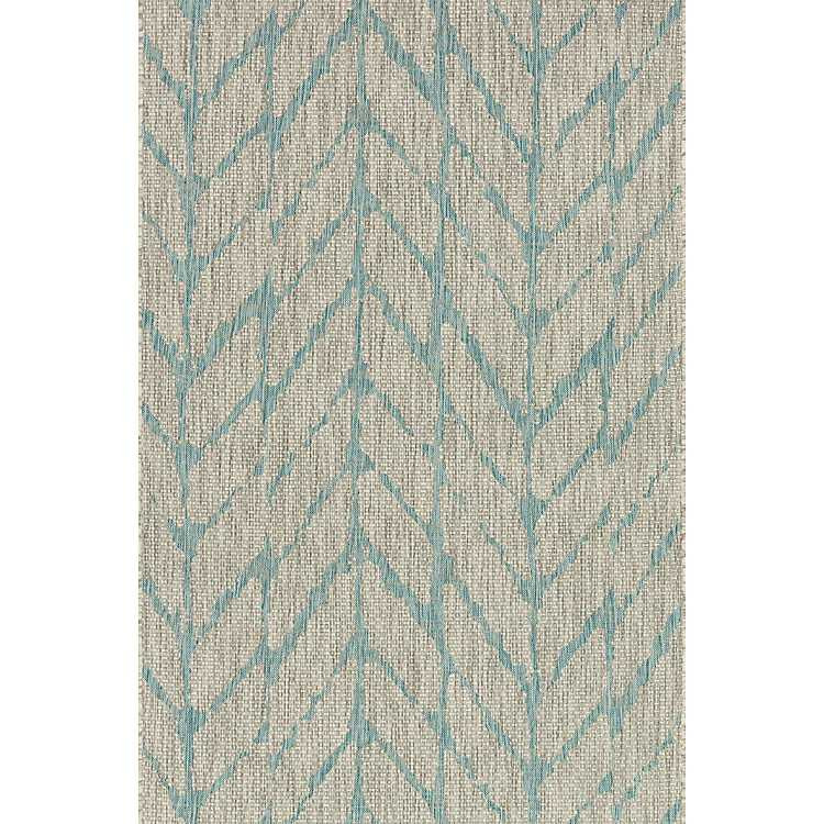 New!Mist and Aqua Chevron Outdoor Area Rug, 7x10 | Kirkland's Home