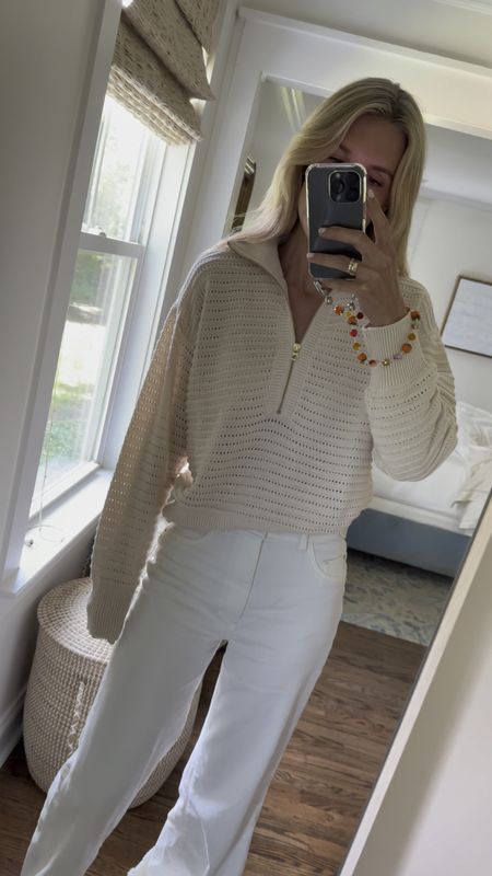Love this knit half zip sweater! It looks great paired with Jean shorts or leggings for an extra layer to/from a workout class. I grabbed to wear for tennis too! I linked the pieces I pair with it.

Runs relaxed- wearing xs 

#LTKStyleTip #LTKTravel #LTKFitness