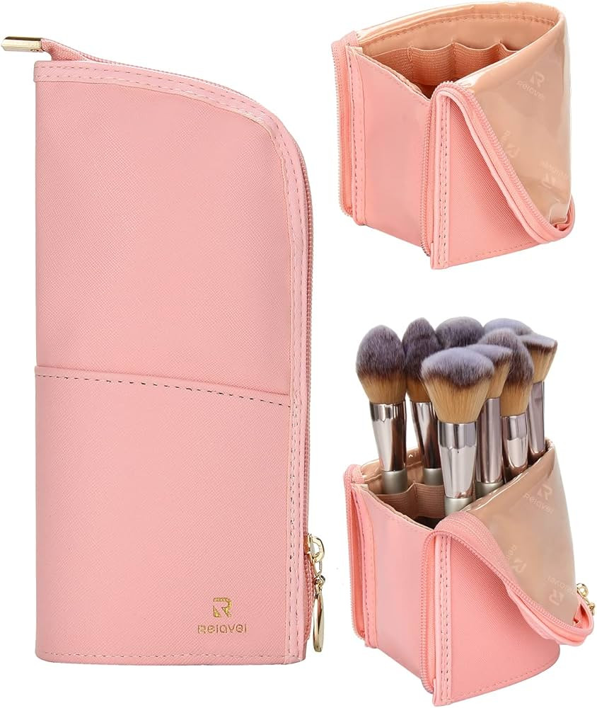 Makeup Brush Case Travel Makeup Brush Holder Portable Makeup Brush Bag Professional Cosmetic Bag ... | Amazon (US)