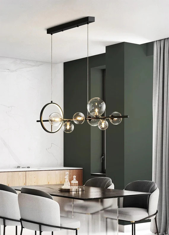 Chandelier Lighting Pendant Light Modern Fixture Ceiling Light Industrial Rustic Modern Iron Glas... | Etsy (US)