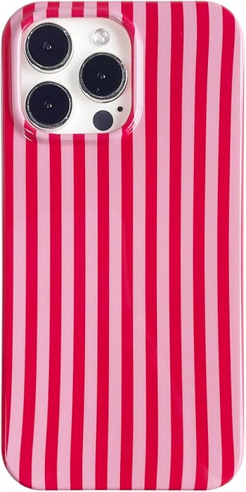 Cute Striped Phone Case Compatible with iPhone 15 Pro Max 6.7",Aesthetic Trendy Retro Stripe Patt... | Amazon (US)