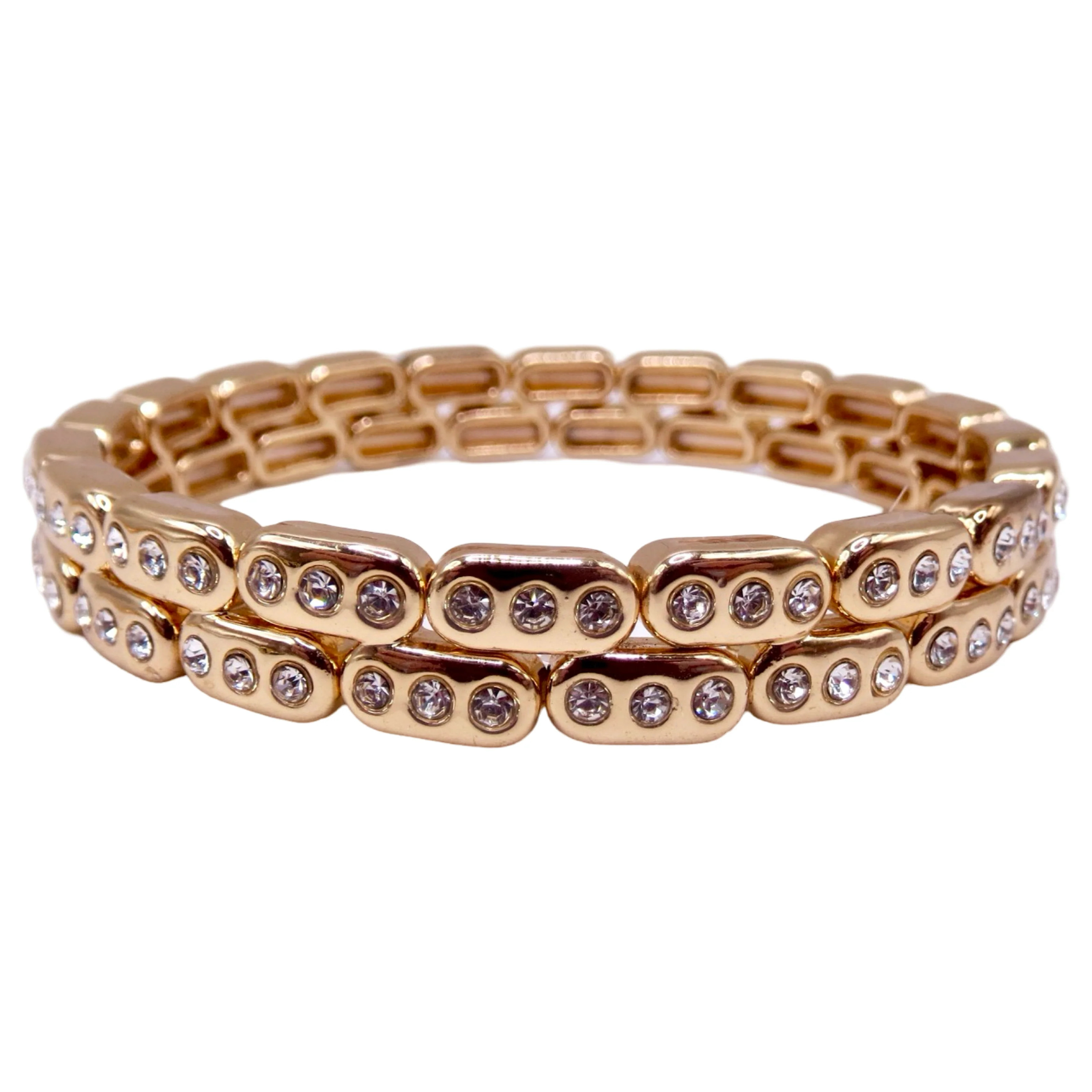 Gold Double Stacked Bracelet | La Lumiere NY