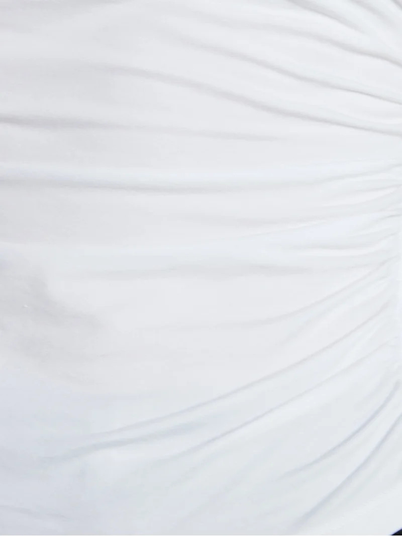 Time and Tru Women’s Ruched Tee with Short Sleeves, Sizes XS-XXXL | Walmart (US)