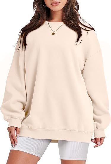 ANRABESS Oversized Sweatshirt for Women Fleece Long Sleeve Crewneck Casual Pullover Top Fall 2023... | Amazon (US)