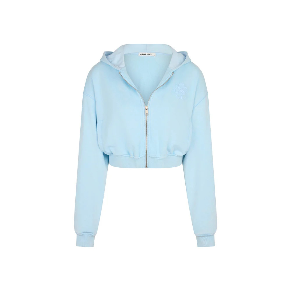 Cropped Zip Through Hoodie - Baby Bluebell | Kulani Kinis US