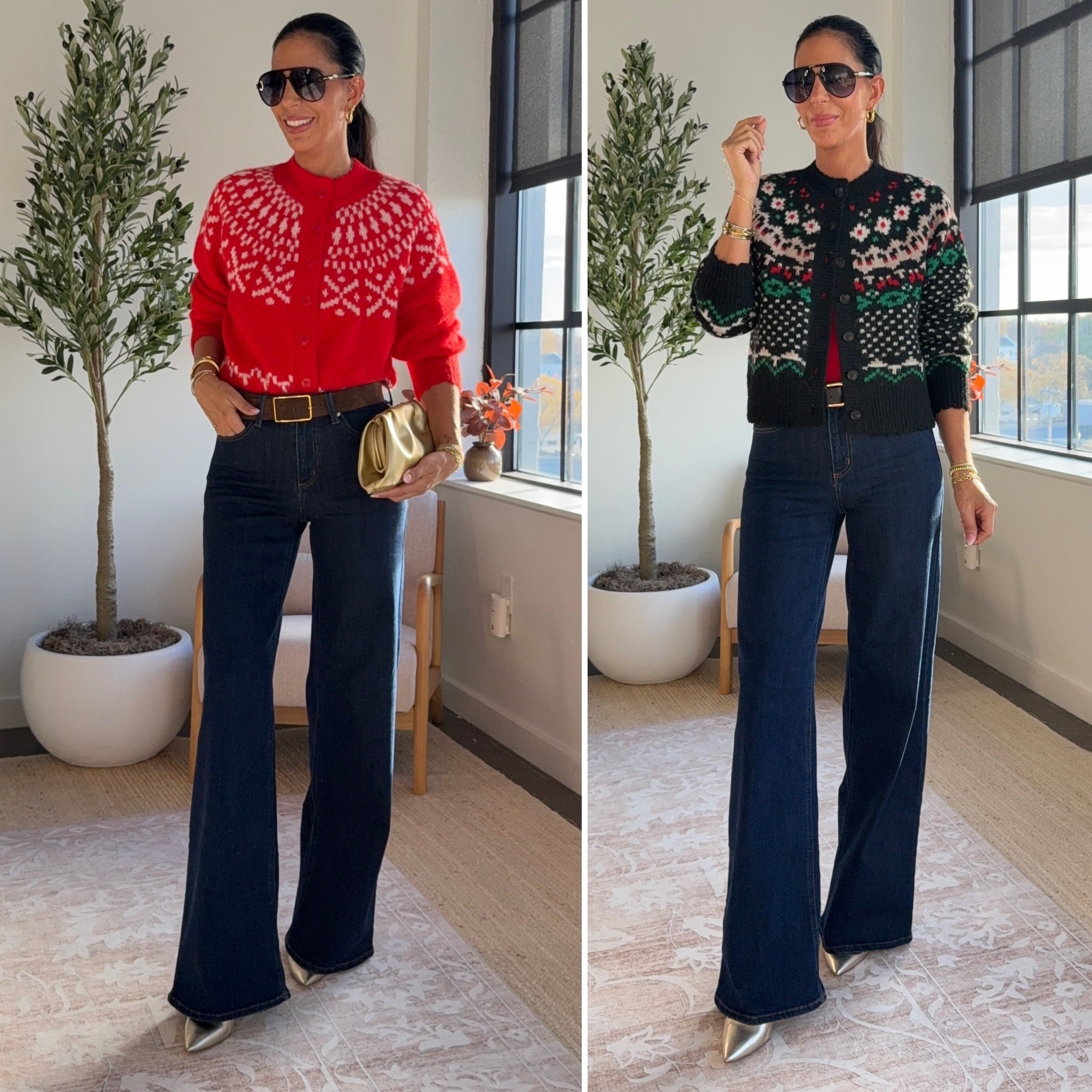 Target is nailing the holiday and Fall/Winter trends!  These are all so soft and easy to dress up and down 
Fair Isle left- small 
Red- medium 
Camel- small 
Ralph Lauren look for less- small and oversized 
Denim- size 2 