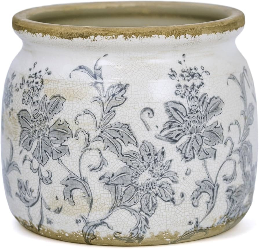 Ceramic Pot for Planter, Vintage Flower Pot with Drainage Holes, 6.29 inch Ice Crack Glazed Indoo... | Amazon (US)