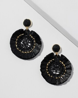 Black Raffia Drop Earrings | Chico's