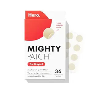 Mighty Patch Hero Cosmetics Original Nighttime Acne Pimple Patches, 36 Ct | #1 Hydrocolloid Acne ... | Amazon (US)