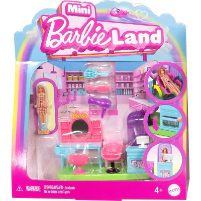 Barbie Mini BarbieLand Collectible Hair Salon Playset with 1.5" Doll | Target