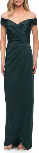 Long Jersey Dress with Ruching and Cap Sleeves | Nordstrom